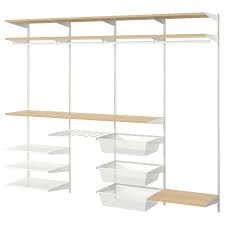 Boaxel 4 Sections White Oak Ikea Adjustable Closet Shelving Closet Shoe Storage Ikea