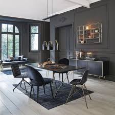 Gold Metal And Black Acacia 4 6 Seater Dining Table W 197 Cm Salle A Manger Elegante Buffet Maison Buffet Enfilade
