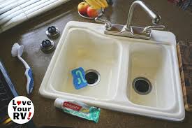 clean up old rv plastic sinks with