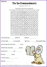 4 remember the sabbath day, to keep it holy. Ten Commandments Word Search Kids Korner Biblewise