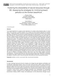 Check spelling or type a new query. Pdf Fostering The Stewardship Of Natural Resources Through Ee Assessing The Strategies For Minimizing Beach Pollution On The Durban Beachfront