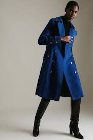 Italian Moleskin Military Button Coat Karen Millen