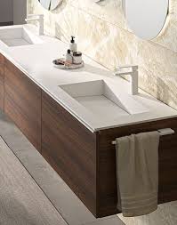 Meuble De Salle De Bain Sur Mesure Noyer Double Vasque Salle De Bain Meuble De Salle De Bain Salle De Bains Double Vasque