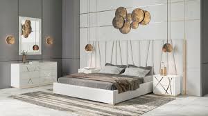 Grade 1 teak wood & teak ply. Modrest Nixa Modern White Bonded Leather Gold Bed Beds Bedroom
