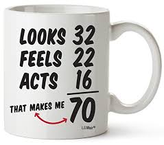 So this is the best gift idea for older women. 70th Birthday Gifts For Women Seventy Years Old Men Gift Mugs Happy Funny 70 Mens Womens