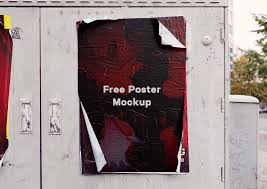 Free Glued Street Poster Mockup Psd In 2020 Poster Mockup Free Poster Mockup Psd Poster Mockup
