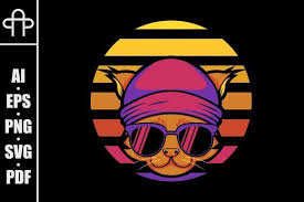 Learn how to cut and assemble my free husky svg and turn your layers of card into a gorgeous 3d shadow box. Cat Retro Illustration Graphic By Andypp Creative Fabrica In 2020