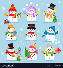Snowman cartoon winter christmas character holiday