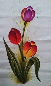 Dying fabric can be really pricey.but watercolors are very inexpensive! 008 Flower Designs Vase Fabric Incredible Painting In 2020 Fabric Painting Watercolor Flowers Paintings Painting