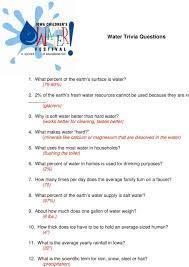 Not everyone needs to drink the same amount of water. Water Trivia Questions Pdf Free Download