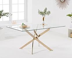 It showed up on time and was packaged well. Denver 160cm Rectangular Glass Gold Leg Dining Table