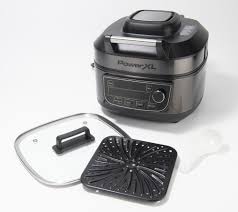 Powerxl 1550w 6 Qt 12 In 1 Grill Air Fryer Combo With Glass Lid Qvc Com In 2020 Air Fryer Grilling Everyday Essentials Products