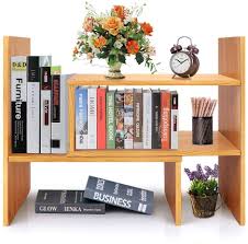 The desk comes with multiple color, espresso and french oak grey for customization. Bamboo Desk Storage Organizer Desktop Display Shelf Rack Multipurpose Bookshelf For Office Home Expandable Desktop Stand Bookshelf Office Storage Rack Free Style Displa Natural Stand Shelf Amazon Co Uk Home