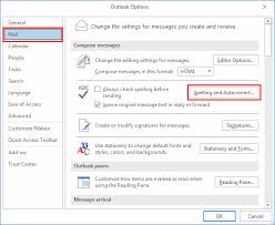 Outlook 2019 2016 Enable Disable Autocorrect Technipages