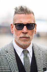Nick Wooster In Thom Browne Eyewear Spotted On Sunglasscurator Com Older Mens Hairstyles Mens Grey Hairstyles Old Man Haircut