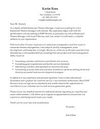 Best Restaurant Theatre Manager Cover Letter Examples Livecareer