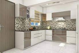 Kitchen L Shaped Modular Kitchen With Upper Cabinets Chimney Kitchen Design Decor Kitchen Interior Design Decor Kitchen Cabinet Design