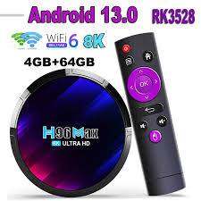 H96 MAX RK3528 Smart android tv box - Android 13, 4G RAM, 64G Storage,  WiFi6.5G Dual WiFi, Voice Assistant, Google Play, 8K Media Player Set Top  Box