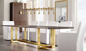 New Brass Furniture And Decor From Rh Modern Brass Dining Table Rectangular Dining Table Modern Dining Table