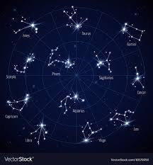 Sky Star Map With Constellations Stars