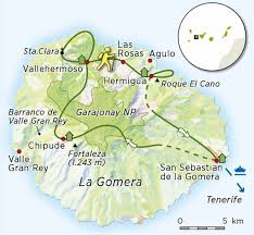 Sparen sie auf kanarische inseln. La Gomera Kaart Tenerife Canarische Eilanden Wandelroutes