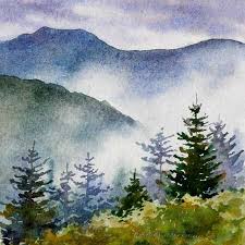 Blue Ridge Mountains Watercolor Landscape Paintings Watercolor Landscape Landscape Paintings