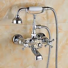 Traditionally used for tub & shower combination faucets, they can also be paired with a freestanding bathtub. Wall Mount Bathtub Faucet Gold Silver Rose Gold Clawfoot Luxury