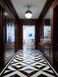 Sara Russell Interiors Floor Tile Design Floor Design Black And White Hallway