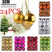 Glass ball ornaments offer an elegant and modern touch to any christmas tree. Large Inventory Ready Stock 24pcs 3cm Multicolor Christmas Xmas Tree Ball Bauble Hanging Home Party Ornament Decor Buy Online At Best Prices In Myanmar Shop Com Mm