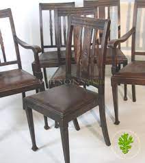 Height 79cm, width 53cm, depth 48cm, seat height 45cm materials: Set Of 6 Wooden Dining Chairs With Leather Seats