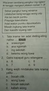 19 tahun 2014 tentang pelajaran bahasa daerah sebagai muatan wajib di. Tolong Jawablks Bahasa Jawa Kelas 5 Semester 2gladhen Akhir Tahun Brainly Co Id