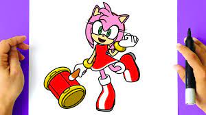 How to DRAW AMY ROSE - Sonic the Hedgehog - YouTube