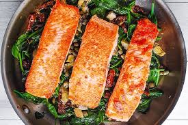 Cook 30 seconds or until spinach wilts. Pan Seared Salmon With Spinach Julia S Album