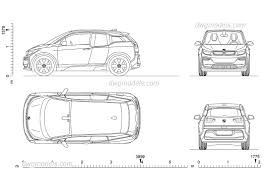 Bmw I3 Dimensions 2d Cad Drawings Autocad Model Download