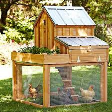 Cedar Chicken Coop Amp Run With Planter Mit Bildern Hinterhofhuhner Huhnerstall Bauen