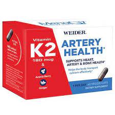 Weider Artery Health With Vitamin K2 60 Veggie Caps In 2021 Veggie Caps Vitamin K2 Vitamins