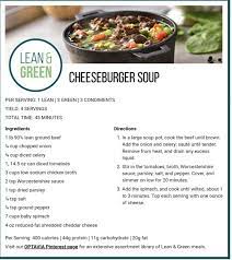 Cheeseburger Soup Lean Protein Meals Lean Eating Greens Recipe