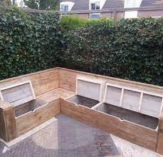 hoekbank silvia steigerhout de koe tuin achtertuinlandschappen tuin hoekbank