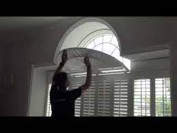 Features of plantation window shutters. Shaped Window Shutters With A Curved Fan Top See How The Louvre Blades Move Youtube