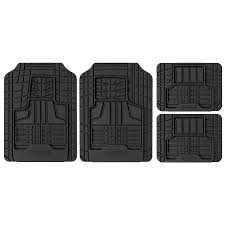For covering a larger space, multiple rubber mat pieces are the smartest option. Goodyear Black Rubber Heavy Duty Floor Mat 4 Piece