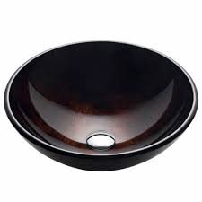 kraus 16 1/2 inch brown round glass