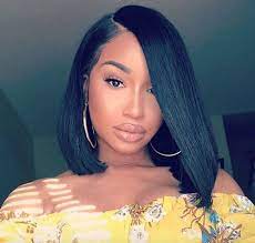 Natural Off Black Color 1b Side Parting Bob Wig Short Length 12 Inches Half Machine Made Half Hand Tied Bob Hairstyles Weave Bob Hairstyles Weave Hairstyles
