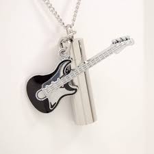 Cremation Urn Necklace With Guitar Charm Tribute To A Etsy Urn Necklaces Couple Jewelry Cremation Urn Jewelry