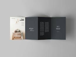 4 Fold Accordion Brochure Mockup In 2020 Brochure Mockup Psd Brochure Design Creative Brochures Mockups
