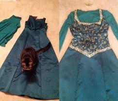 My Diy Princess Fiona Costume Thrift Store Dress Ribbon Fabric Paint Long Sleeve Shirt Oh And My Feline Diy Princess Costume Princess Diy Fiona Costume