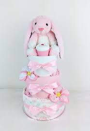 Contact kate hill flowers for wedding, event & corporate flowers for same day flowers delivery in melbourne cbd at phone: Baby Girl Sweet Bunny Nappy Cake Nappy Cake Unique Diaper Cakes Bunny Baby Shower