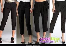 Nice Bayan Kumas Kapri Modelleri Black Cropped Pants Fashion Fashion Outfits