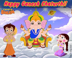 Chhota bheem & mighty raju are super excited for ganesh chaturthi. Chhota Bheem May Lord Ganesha Gives You A Rainbow For Facebook