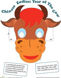 Make A Chinese Zodiac Mask Year Of The Cow Worksheet Education Com Chinese Zodiac Zodiac Year Of The Cow