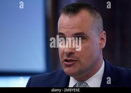 Joseph M. Ebert, Major, Investigative Services Bureau Commander, New  Hampshire State Police, speaks during a hearing, Monday, March 14, 2022, in  Manchester, N.H. New England law enforcement officials gathered with  legislators for